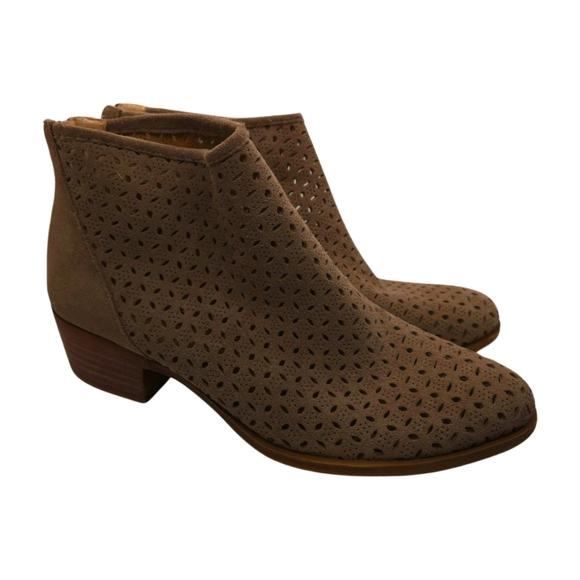 Lucky Brand Women's Brown Suede Heeled Ankle Boots/Booties Size 10M - Picture 1 of 13